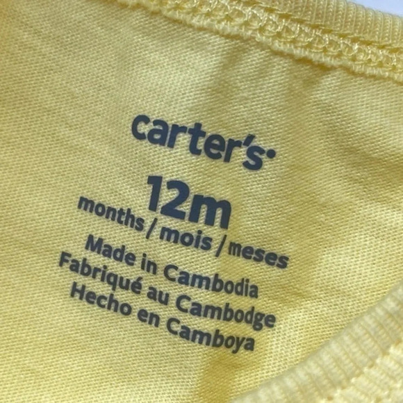 Carters • NWT Yellow Floral Flamingo Shirt Shorts Set - Picture 6 of 6